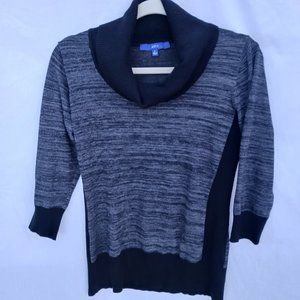 Apt. 9 Cowl Neck Black and Grey Sweater Size Small